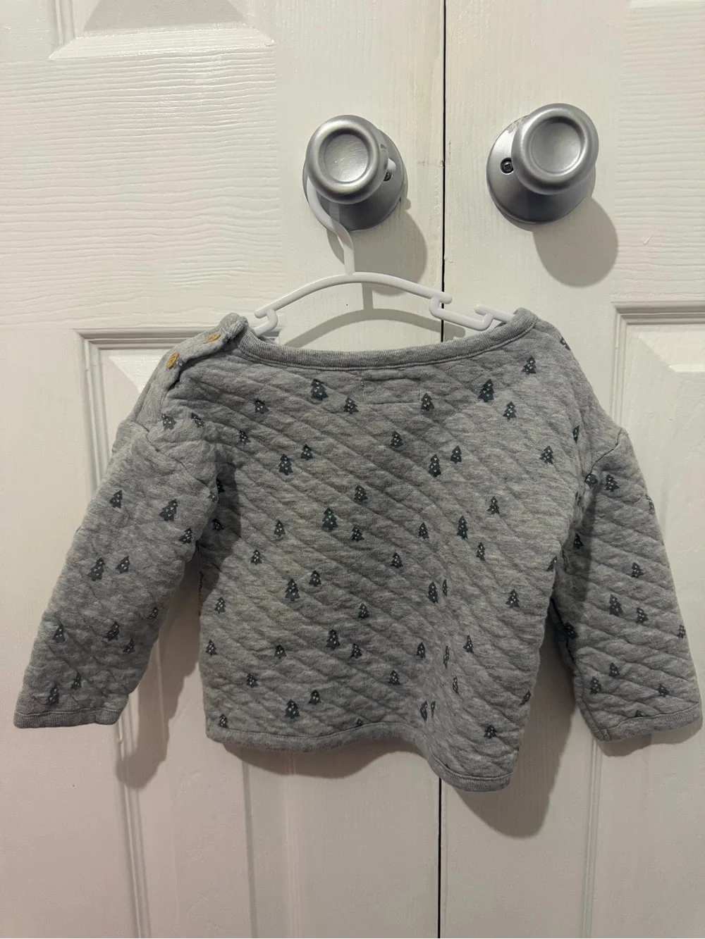 Carter's Gray Quilted Sweatshirt with Green Pants